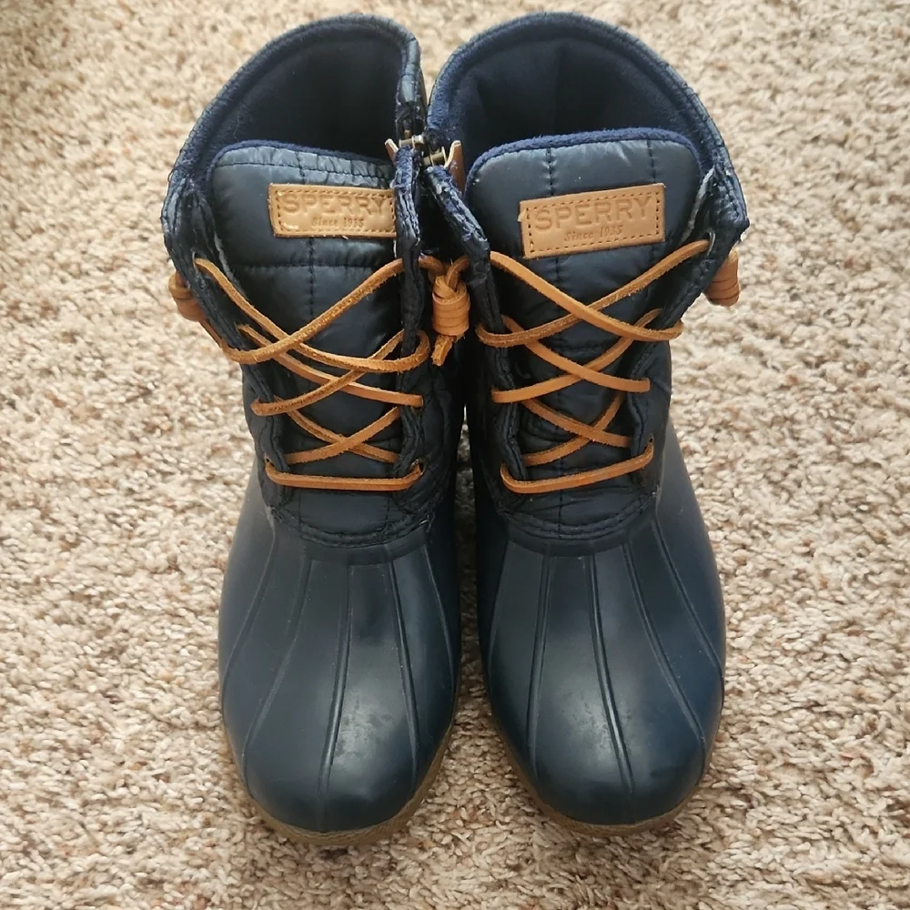 Sperry Top Sider Saltwater Quilted Navy Duck Boots